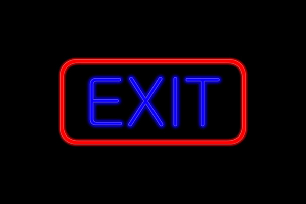 neonový nápis exit - Fotografie, Obrázek