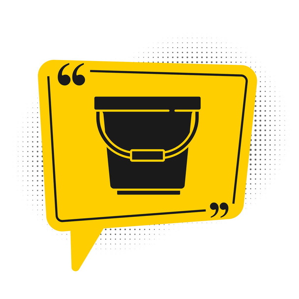 Ikona Black Bucket izolovaná na bílém pozadí. Žlutý symbol bubliny řeči. Vektorová ilustrace. - Vektor, obrázek