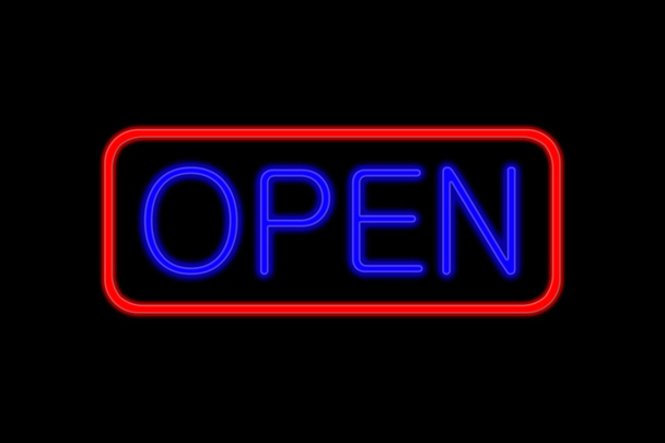 neonový nápis otevřené - Fotografie, Obrázek