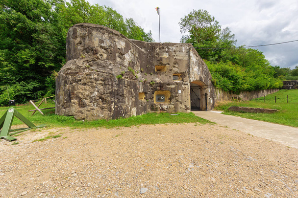 Side view of the entrance of Fort Eben Emael nowadays a museum - Photo, Image
