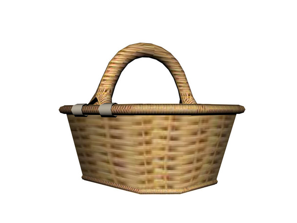 cesta de ráfia tecido marrom para fazer compras
 - Foto, Imagem
