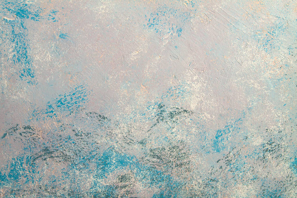 Fundo de lavanda azul de concreto com arranhões e salpicos pretos. Texturizado textura da parede no estilo grunge
. - Foto, Imagem
