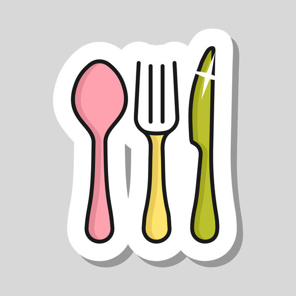 Löffelgabel und Messervektorsymbol. Grafik-Symbol für das Kochen Website-Design, Logo, App, ui - Vektor, Bild