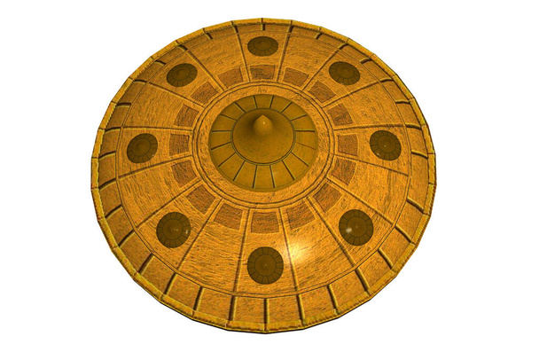 pyöreä metallinen suojakilpi koristeilla - Valokuva, kuva