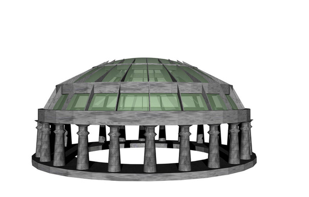 cúpula redonda de piedra con ventanas
 - Foto, Imagen