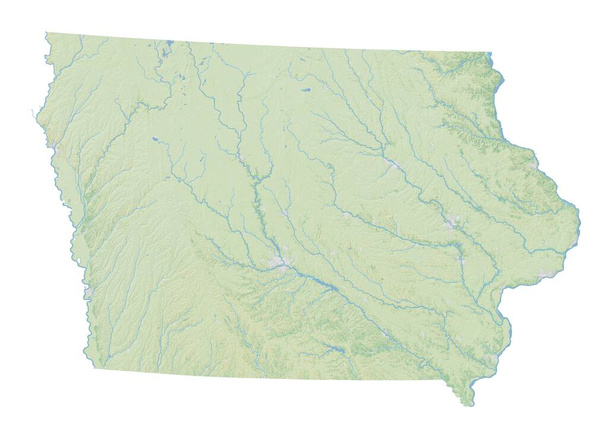 Mapa topográfico de alta resolución de Iowa - Foto, Imagen