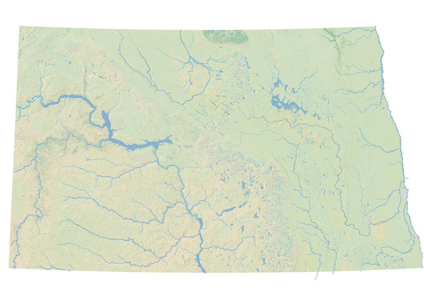 Mapa topográfico de alta resolución de Dakota del Norte - Foto, Imagen