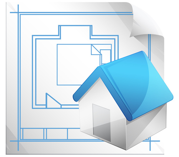 Architectural Blueprint Icon - Vector, afbeelding