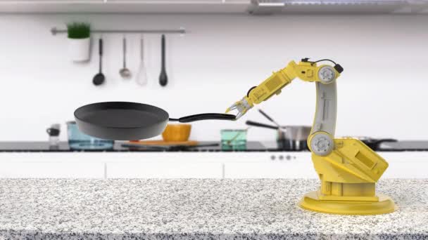 3D Rendering Koch Roboter Kochen in der Küche 4k Animation - Filmmaterial, Video