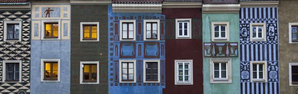 Panoramic photo of colorful old houses - Photo, Image