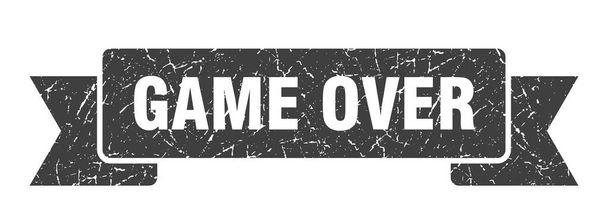 game over ribbon. game over grunge band sign. game over banner - Vector, imagen