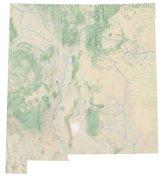 Topografická mapa Nového Mexika s vysokým rozlišením - Fotografie, Obrázek