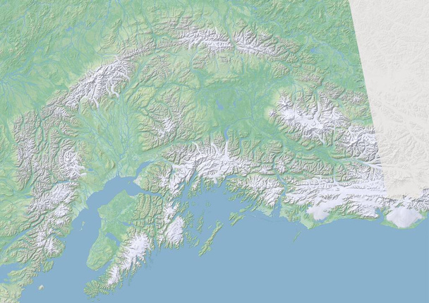 Korkean resoluution topografinen kartta Alaska Range - Valokuva, kuva