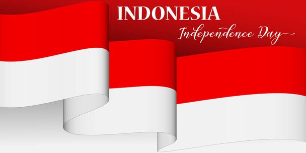 17 augustus Indonesië Onafhankelijkheidsdag poster ontwerp concept met Indonesische vlag. Vectorillustratie. - Vector, afbeelding