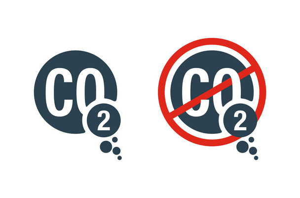 CO2 emissions and CO2 neutral sign - Вектор,изображение