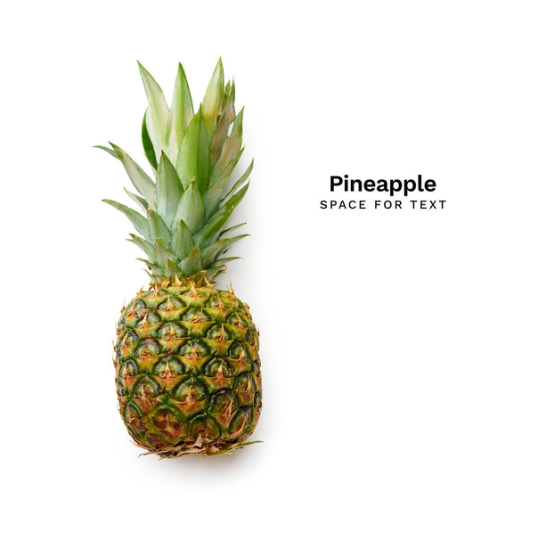 Fresh pineapple isolated on white background, close view  - Φωτογραφία, εικόνα