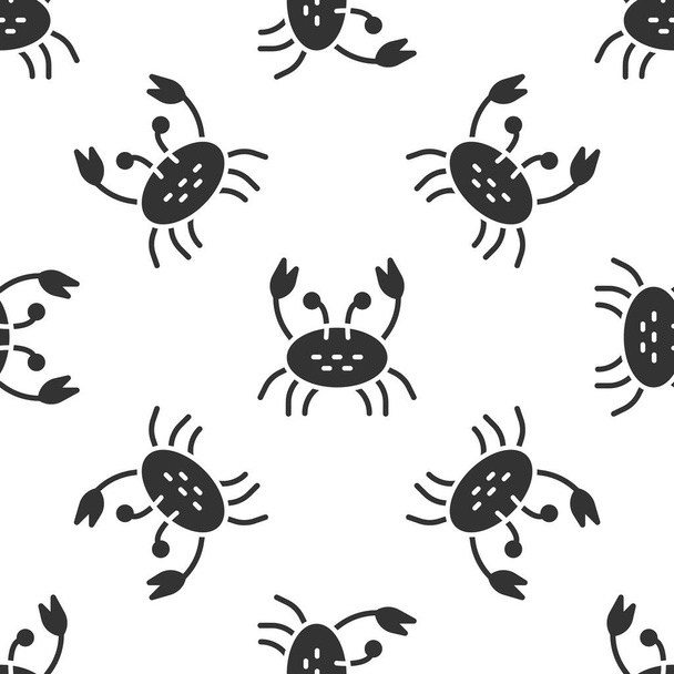 Grey Crab icon isolated seamless pattern on white background.  Vector. - Vector, afbeelding