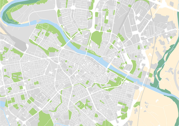 vector city map of Zaragoza, Spain - Vector, Image