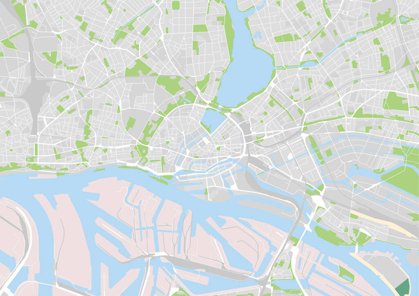 vectorplattegrond Hamburg, Duitsland - Vector, afbeelding
