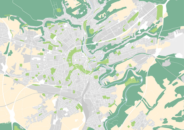 vector mapa de la ciudad de Luxemburgo - Vector, imagen