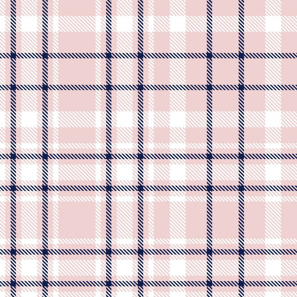 Pink Navy Glen Plaid texturiertes nahtloses Muster für Modetextilien und Grafiken - Vektor, Bild