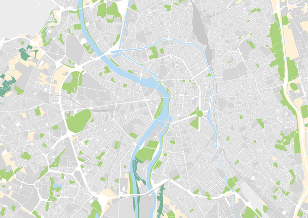 vector city map of Toulouse, France - Vector, Image