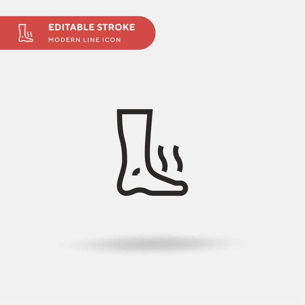 Foot Simple vector icon. Illustration symbol design template for web mobile UI element. Perfect color modern pictogram on editable stroke. Foot icons for your business project - Vector, Image