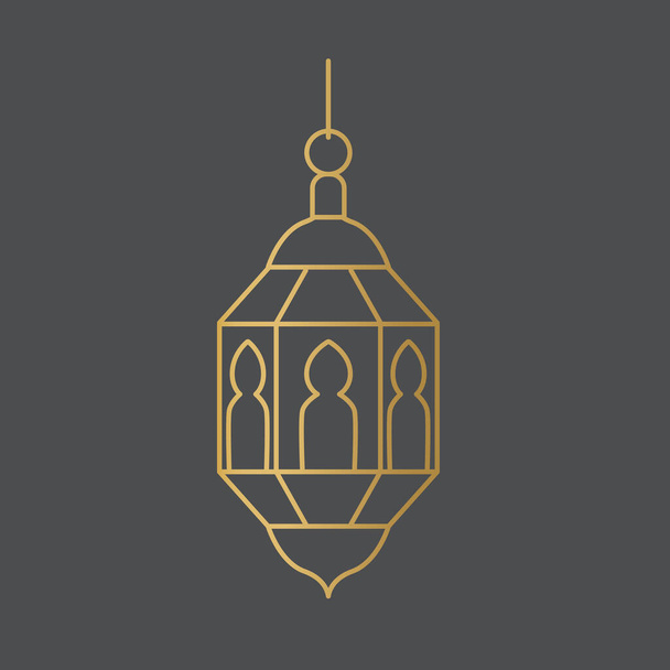Golden arabic, Ramadan lantern icon- vector illustration - Вектор, зображення