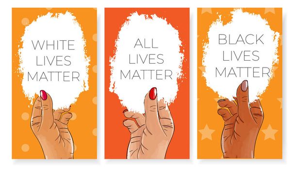 Black lives matter. African American arm gesture - Vector, Image