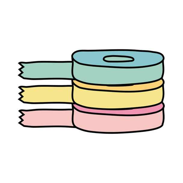 tapes rolls supplies free form style icon - Vector, Image