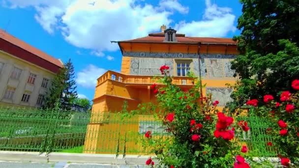 Történelmi reneszánsz palota, Európa, Csehország, Prostejov - Felvétel, videó