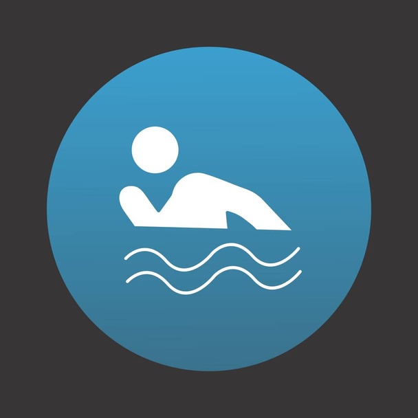 Swimming Person  vector icon on blue background for your project - Vector, Image