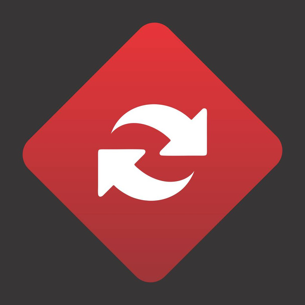  Actualiser l'icône vectorielle sur fond rouge pour votre projet - Vecteur, image