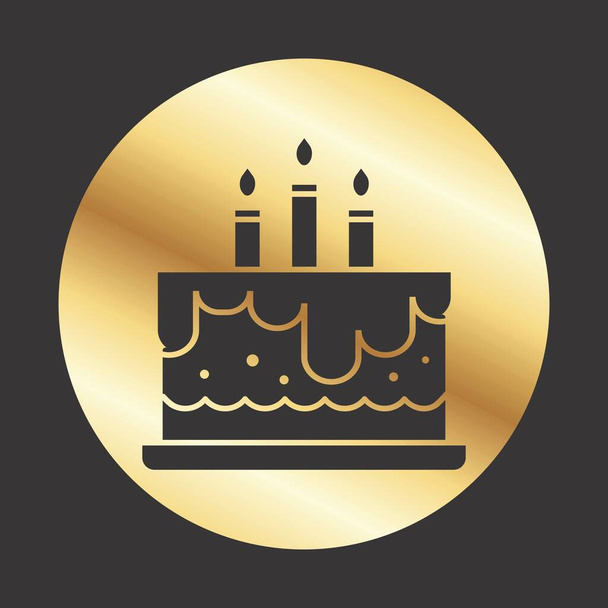 Birthday cake icon for your project - Vector, Image