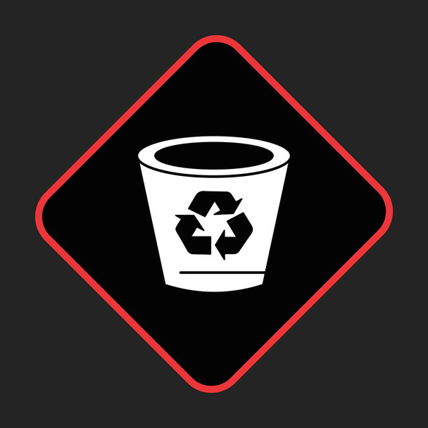  Papelera de reciclaje icono de vector sobre fondo negro para su proyecto
 - Vector, Imagen
