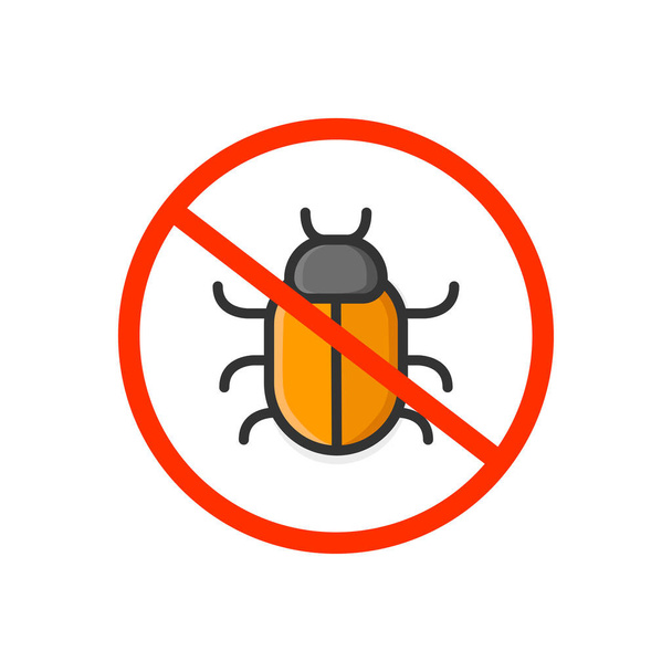 block stop virus bug icon. no virus no bug no error. - Vector, Image