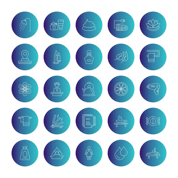 Ensemble simple d'icônes de couleur connexes universelles - Vecteur, image