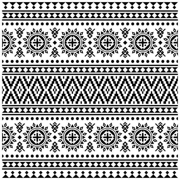 Traditionele Tribal Patroon ontwerp vector in zwart witte kleur - Vector, afbeelding