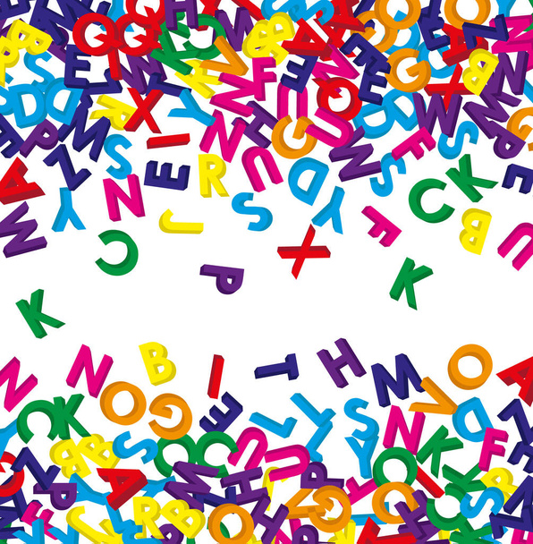 3D kolorowe alfabety angielskie RANDOMLY SCATTER - Wektor, obraz