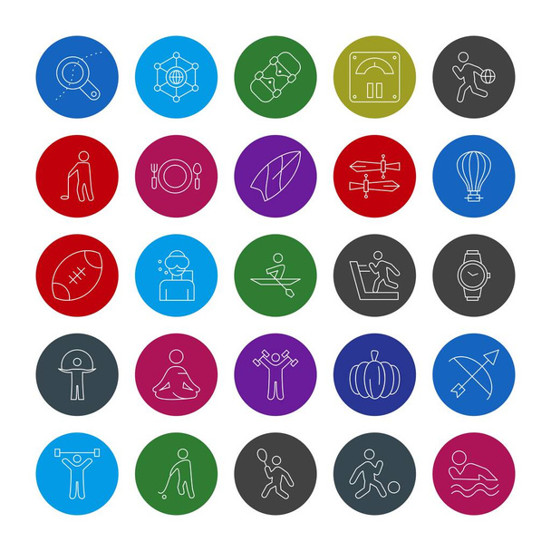 25 Egyszerű univerzális kapcsolódó szín ikon - Vektor, kép