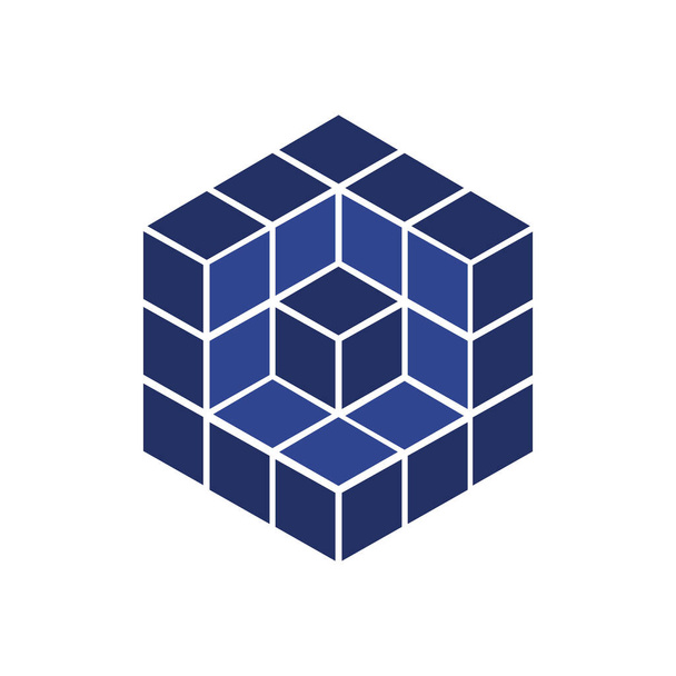 cube emblem, cubes logo icon - Вектор, зображення