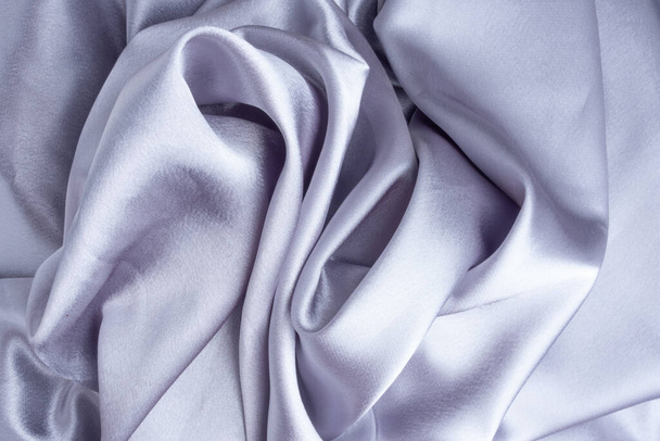 Luonnollinen harmaa tai hopea Silkki Tekstiili Tausta, verhoileva kangas - Valokuva, kuva