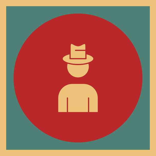 illustrazione vettoriale dell'uomo che indossa l'icona del cappello - Vettoriali, immagini