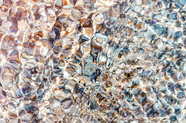Texture of pebbles through clear glass sea water. Top view, summer background, vacation, summer holidays, travel, sustainability, ecology, Earth Day concept - Φωτογραφία, εικόνα