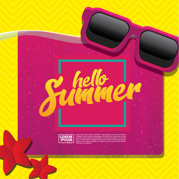 Hello summer poster or banner  - Vector, Image