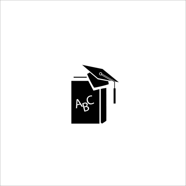 Вектор піктограми шапки випуску. університетський знак і шкільна книга
 - Вектор, зображення