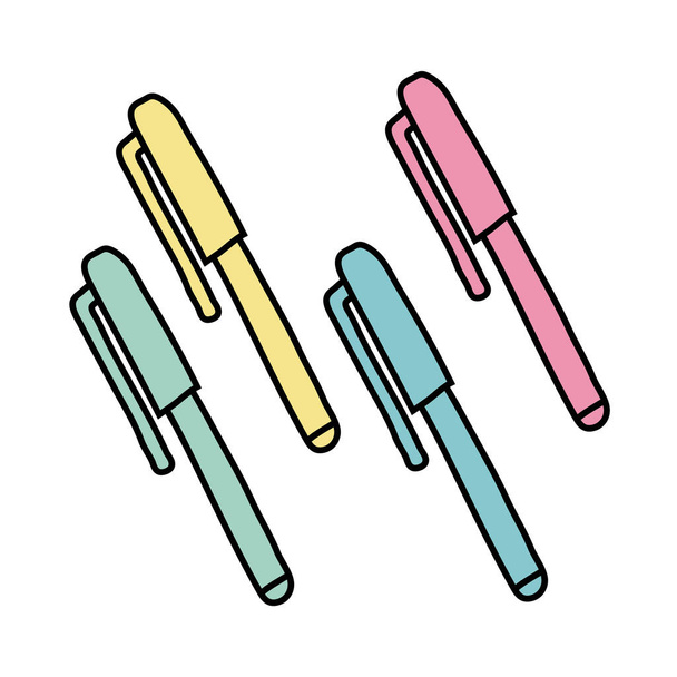 Kalemlerin serbest biçim simgeleri kümesi - Vektör, Görsel