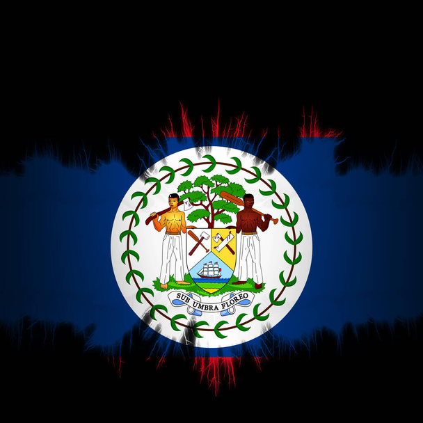 Bandeira Belize com bordas rasgadas, ilustração digital
 - Foto, Imagem
