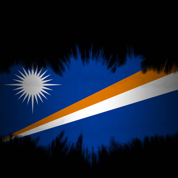 Прапор Маршалла з розірваними краями, цифрова ілюстрація - Фото, зображення