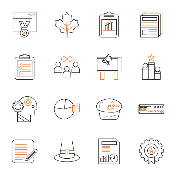 16 verschiedene Symbole für mobile Anwendungen und Website, Vektorillustration  - Vektor, Bild